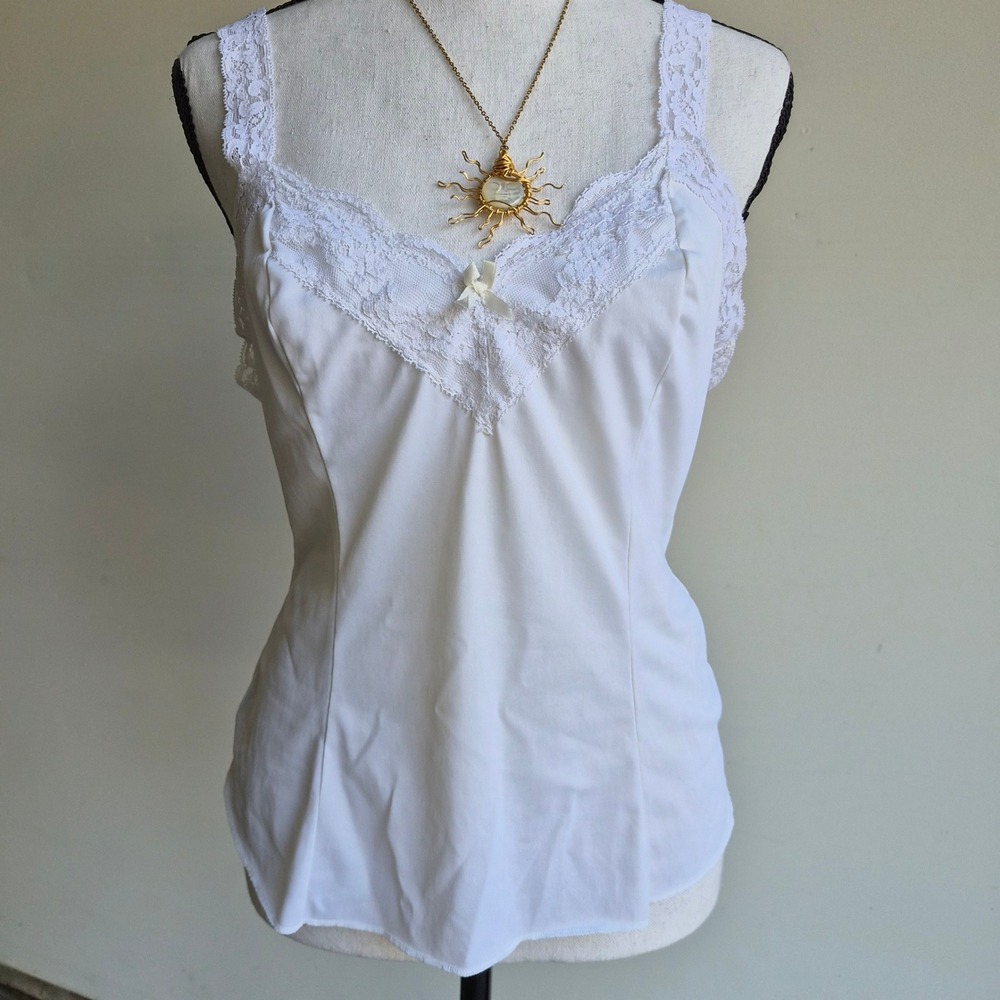 Vintage Olga Lace Cami Womens Medium Coquette Dainty Dollette Cottagecore Bridal